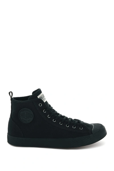 Shop Palladium Pallaphoenix Mid Canvas Sneaker In Black/black