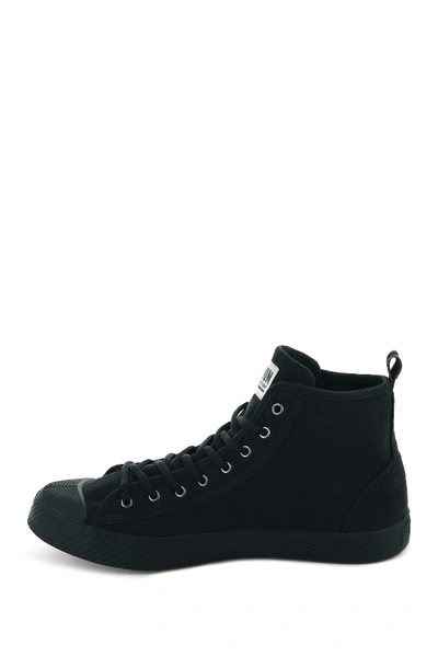 Shop Palladium Pallaphoenix Mid Canvas Sneaker In Black/black