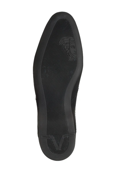 Shop Versace Brogue Leather Oxford In Nero/nikel