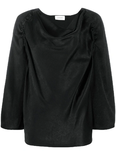 Shop Lemaire Cowl Neck Blouse In Black