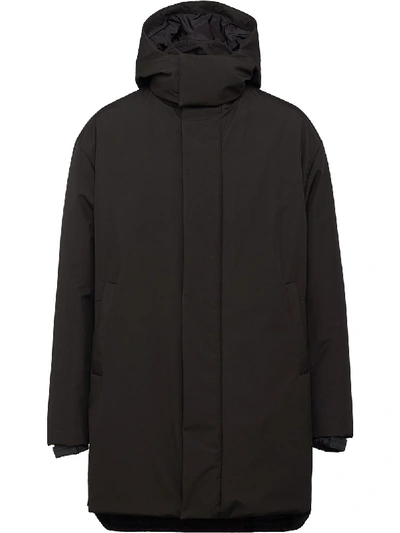 Shop Prada Technical Poplin Coat In Black