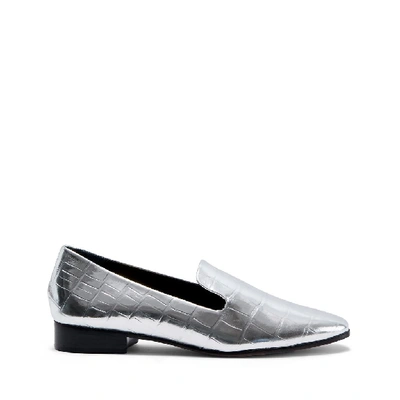 Shop Schutz Flor Flat In Prata Silver