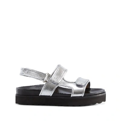 Shop Schutz Dariana Flat Sandal In Prata Silver