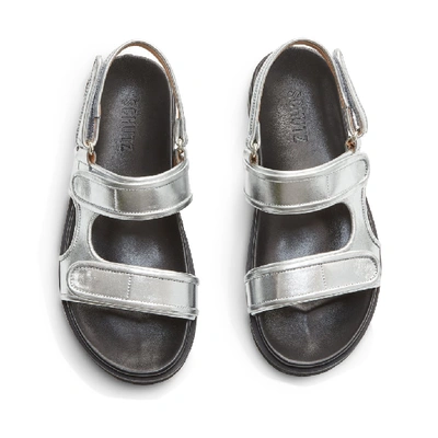 Shop Schutz Dariana Flat Sandal In Prata Silver