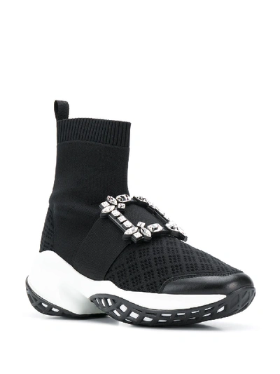 Shop Roger Vivier Viv Run Sneakers In Black