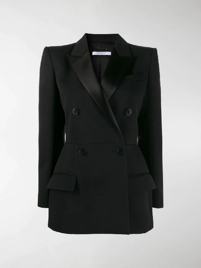 Givenchy Double-breasted Satin-trimmed Wool-blend Twill Blazer In Black