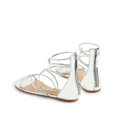 Shop Schutz Fabia Flat Sandal In Prata Silver