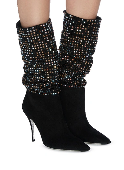 Shop René Caovilla 'galaxia' Smoked Topaz Strass Embellished Mid Boot