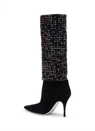 Shop René Caovilla 'galaxia' Smoked Topaz Strass Embellished Mid Boot