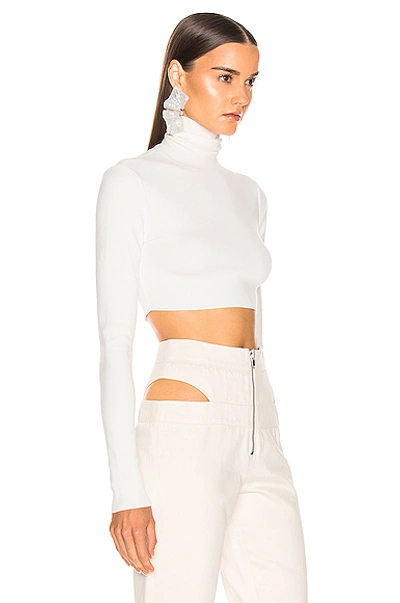 Shop Zeynep Arcay Turtleneck Cropped Knit Top In White