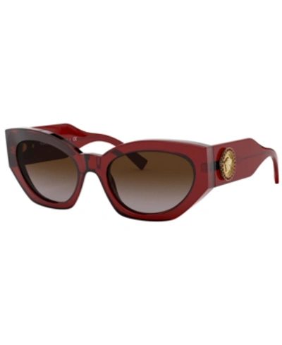 Shop Versace Sunglasses, Ve4376b 54 In Burgundy/brown Gradient