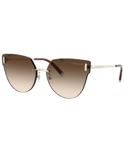 Shop Tiffany & Co Sunglasses, Tf3070 62 In Pale Gold/brown Gradient