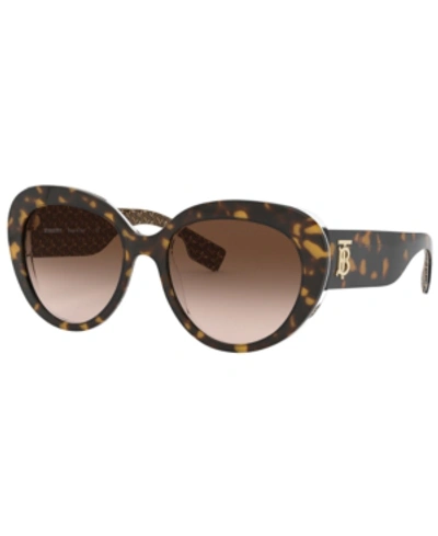 Shop Burberry Women's Sunglasses, Be4298 In Top Dark Havana On Tb Brown/brown Gradient