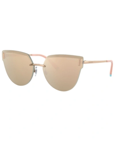 Shop Tiffany & Co Sunglasses, Tf3070 62 In Rubedo/clear Mirror Real Rose Gold