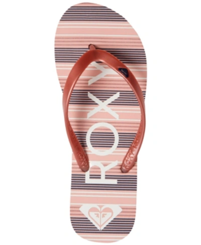 Shop Roxy Juniors' Tahiti Flip-flop Sandals In Blush