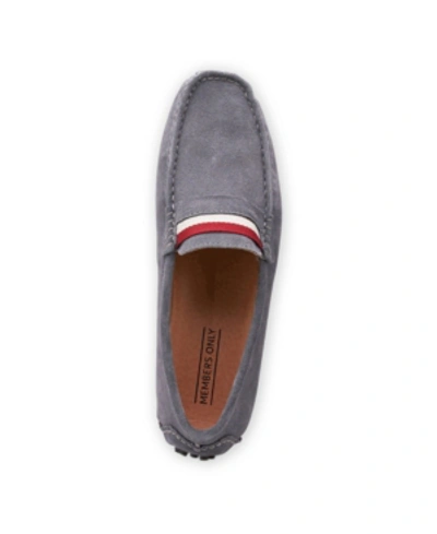 Shop Members Only Men's Leather Moccasin Loafers Men's Shoes In Grey