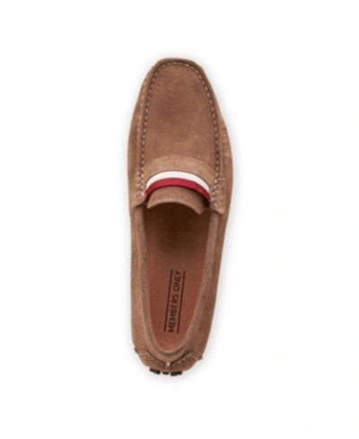 Shop Members Only Men's Leather Moccasin Loafers Men's Shoes In Tan