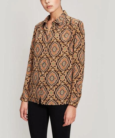 Shop Apc Sutton Paisley Silk Shirt In White