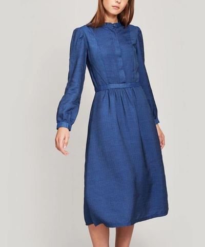Shop Apc Magda Shirt-dress In Blue