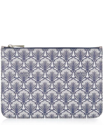 Shop Liberty London Iphis Canvas Medium Pouch In Light Grey