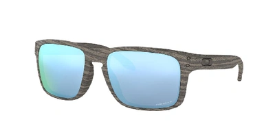 Shop Oakley Man Sunglasses Oo9102 Holbrook™ Woodgrain Collection In Prizm Deep Water Polarized