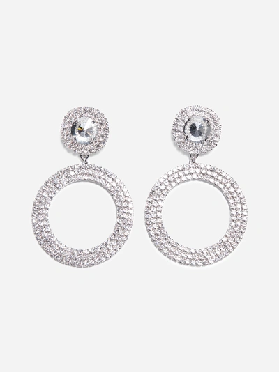 Shop Alessandra Rich Hoop Crystals Earrings