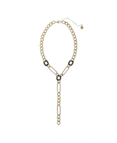 Shop Christian Siriano Link Y Necklace In Gold