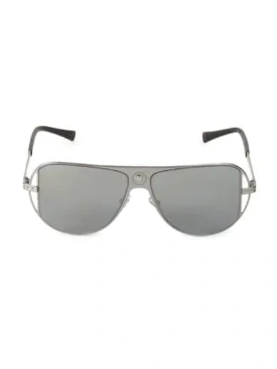 Shop Versace 57mm Browline Aviator Sunglasses In Gunmetal