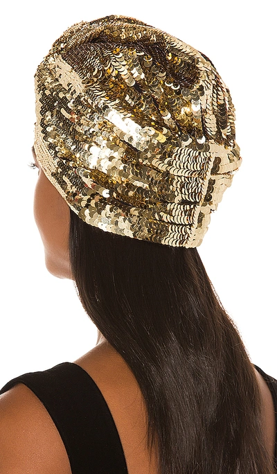 Shop Mary Jane Claverol Maryjane Claverol Adele Turban In Metallic Gold.