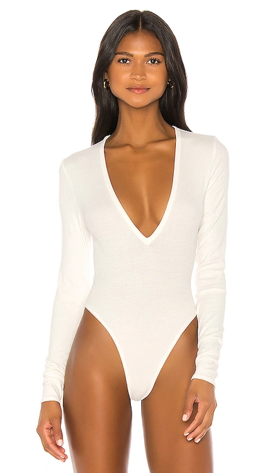 Shop Marissa Webb V-neck Bodysuit In Ivory White