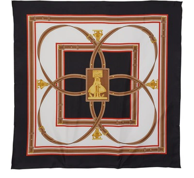 Shop Burberry Silk Scarf In Black