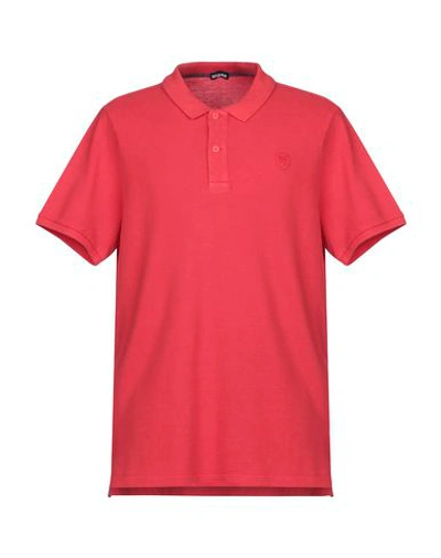 Shop Blauer Man Polo Shirt Coral Size L Cotton In Red