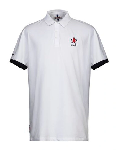 Shop Invicta Man Polo Shirt White Size S Cotton, Elastane
