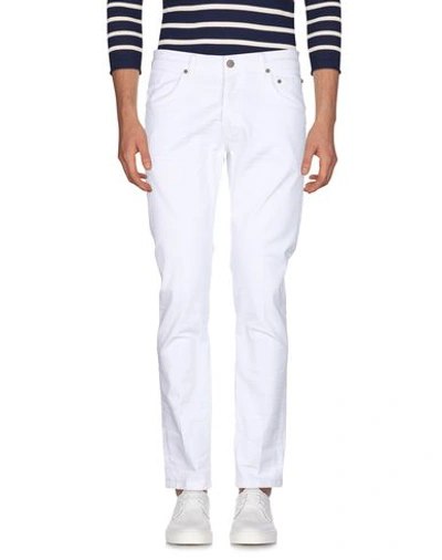 Shop Brian Dales Man Denim Pants White Size 30 Cotton, Elastane