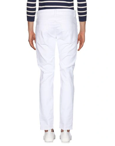 Shop Brian Dales Man Denim Pants White Size 30 Cotton, Elastane
