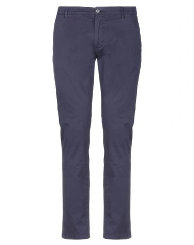 Shop Brian Dales Man Pants Midnight Blue Size 33 Cotton, Elastane