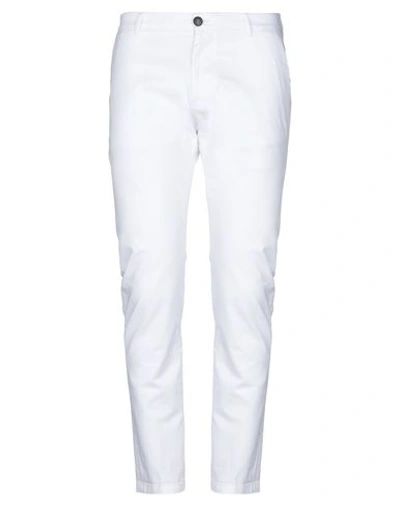 Shop Brian Dales Man Pants White Size 32 Cotton, Elastane