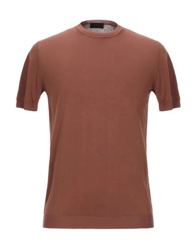 Shop Altea Man Sweater Cocoa Size M Cotton In Brown