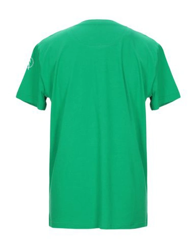 Shop Bikkembergs Man T-shirt Green Size S Cotton