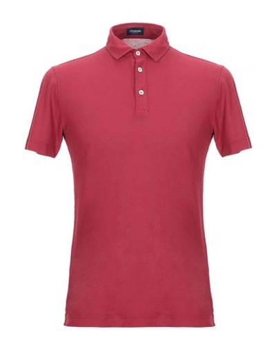 Shop Drumohr Polo Shirts In Brick Red
