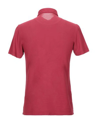 Shop Drumohr Polo Shirts In Brick Red