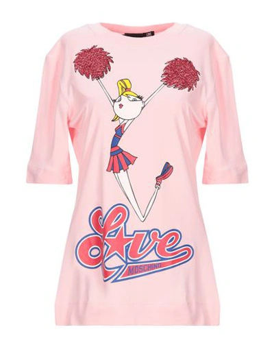 Shop Love Moschino Woman T-shirt Pink Size 4 Cotton, Elastane