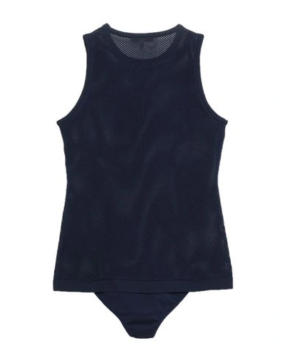 Shop Tibi Bodysuits In Dark Blue