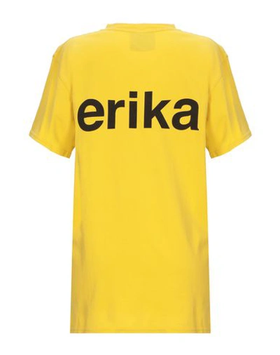 Shop Erika Cavallini Woman T-shirt Yellow Size S Cotton