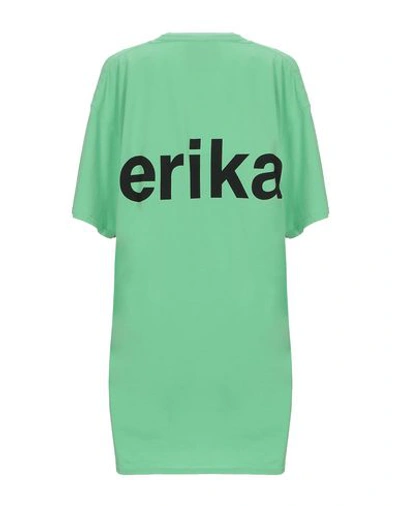 Shop Erika Cavallini Woman T-shirt Green Size Xs Cotton
