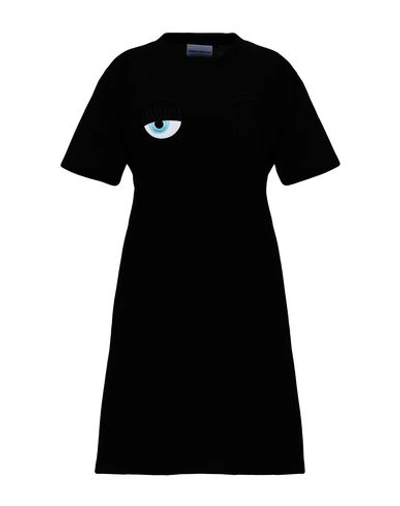 Shop Chiara Ferragni Woman Mini Dress Black Size S Cotton