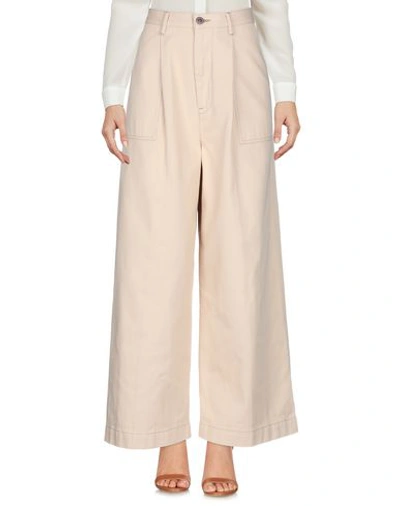 Shop Pence Woman Pants Beige Size 8 Cotton