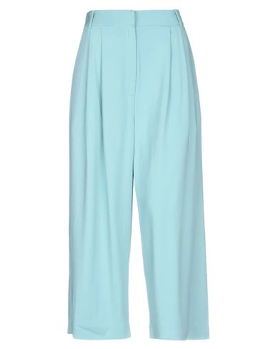 Shop Tibi Cropped Pants In Turquoise