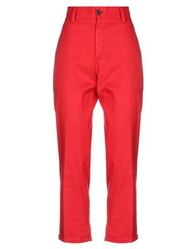 Shop Pt01 Pt Torino Woman Pants Red Size 8 Linen, Cotton, Elastane