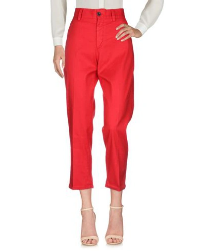Shop Pt01 Pt Torino Woman Pants Red Size 8 Linen, Cotton, Elastane
